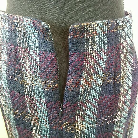 Loft plaid wool blend fully lined skirt - Picture 4 of 6